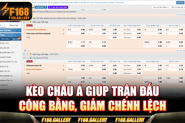 Kèo châu Á giúp trận đấu công bằng, giảm chênh lệch Kèo châu Á giúp trận đấu công bằng, giảm chênh lệch